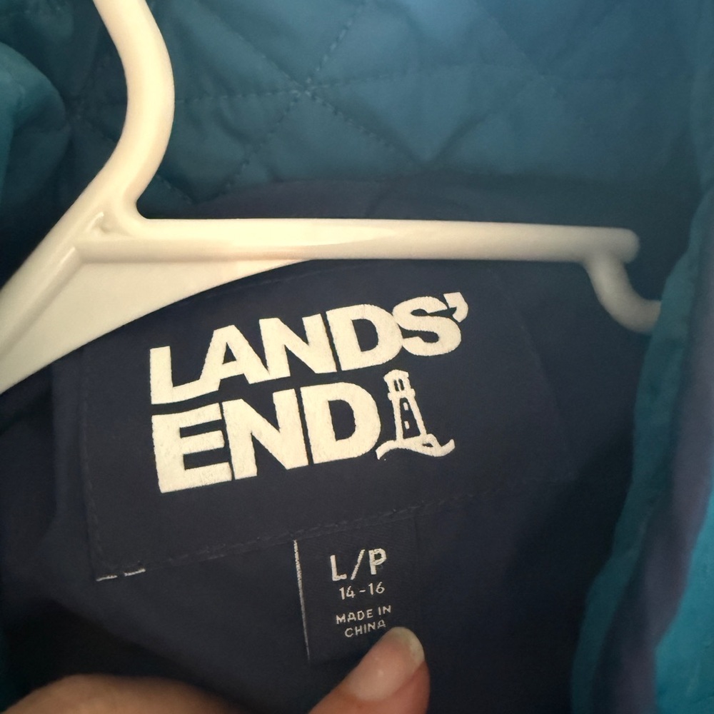 Lands' End Women's Teal Quilted Puffer Jacket - Picture 3 of 6